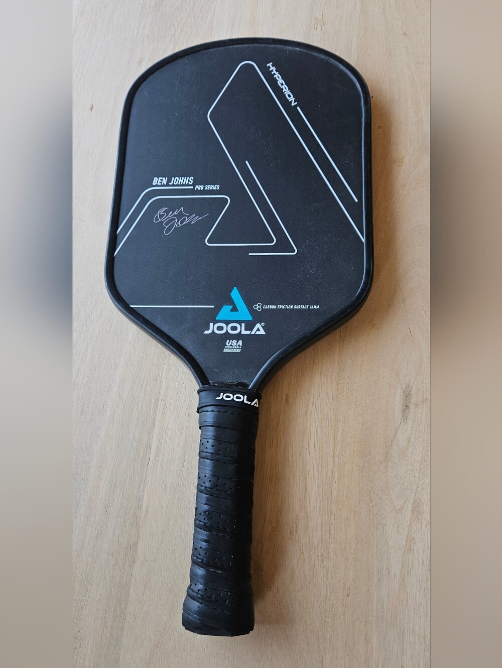 JOOLA Ben Johns Hyperion Pickleball Paddle - Black with Teal Logo